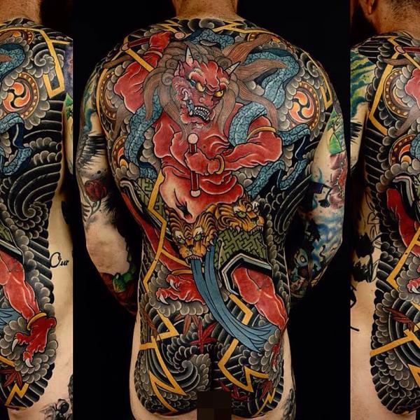 Japanese demon warrior tattoo by @damienrodriguez