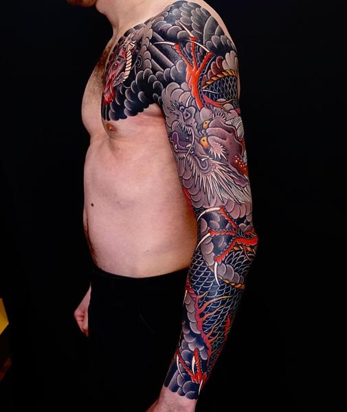 Japanese japanese dragon tattoo by @damienrodriguez