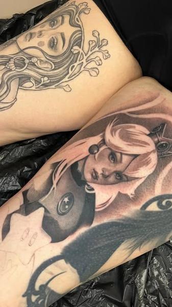 Realism anime character tattoo by @danijtattoo