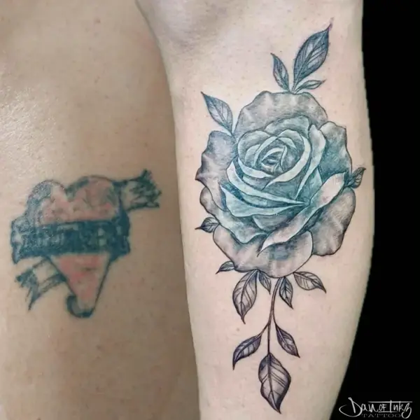 Illustrative detailed rose tattoo by @dan.of.inkz