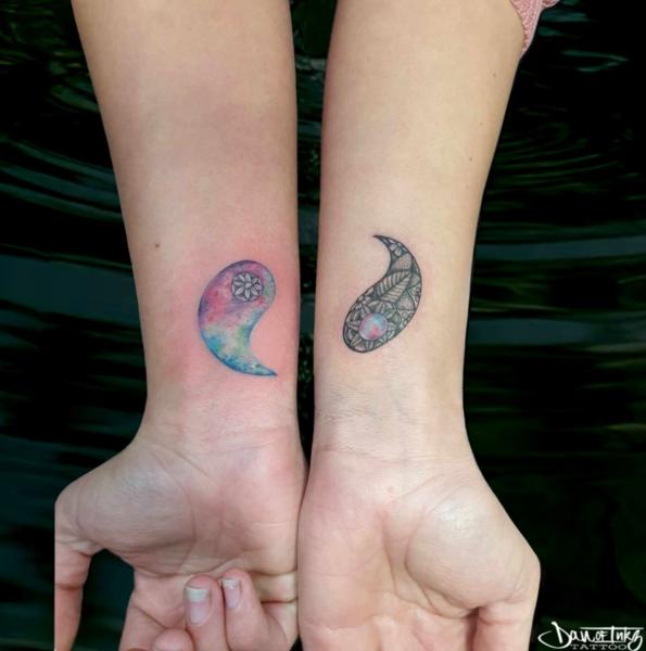 Illustrative paisley symbols tattoo by @dan.of.inkz
