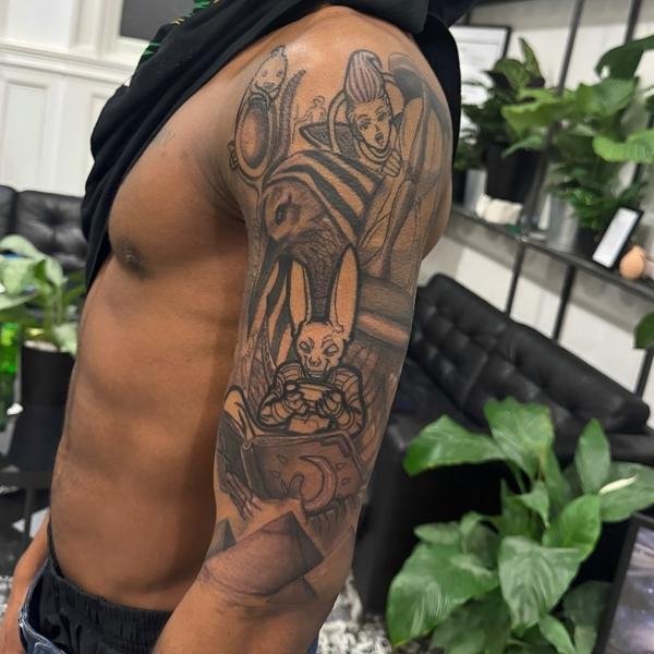 Illustrative egyptian rabbit tattoo by @d_chakki