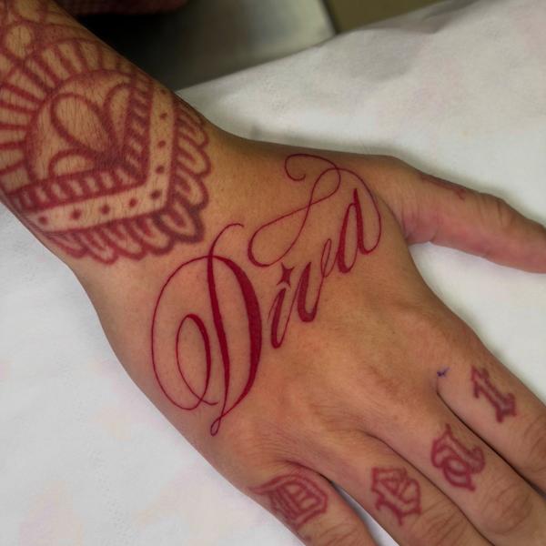 Lettering script lettering tattoo by @delitetattoo