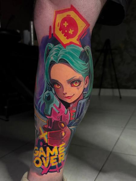 Anime anime character tattoo by @komarov_tattoo
