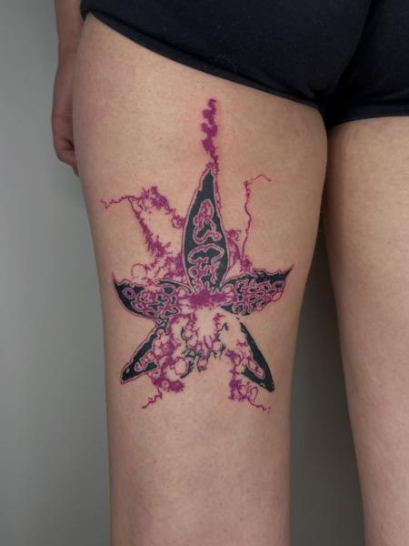 Abstract abstract butterfly tattoo by @psari_clown_tattoo