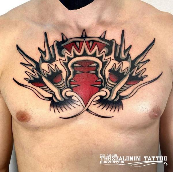 Tribal tribal dragon tattoo by @fitz.ttt
