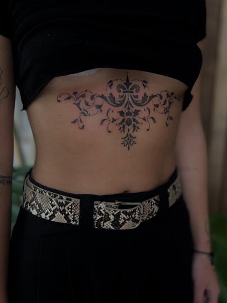 Ornamental ornamental design tattoo by @mickey_lostrez