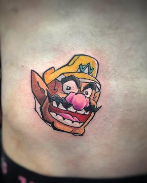 Anime cartoon character tattoo by @dimos_thrash_tattoo