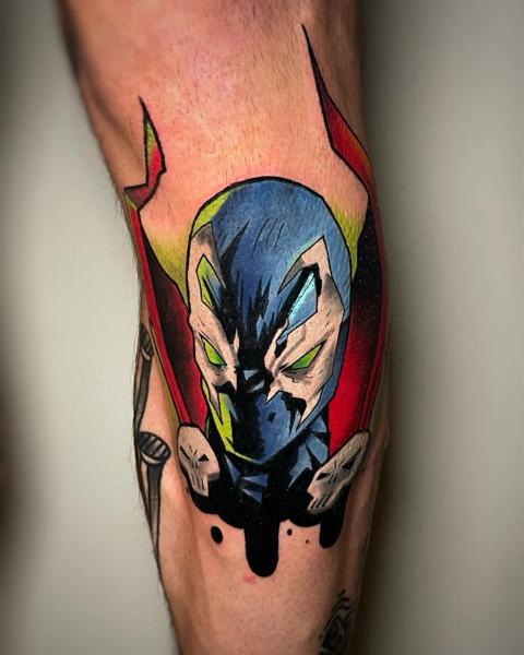 Comic comic character tattoo by @dimos_thrash_tattoo