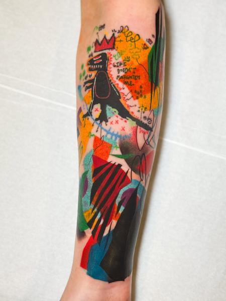 Abstract abstract dinosaur tattoo by @diotheod