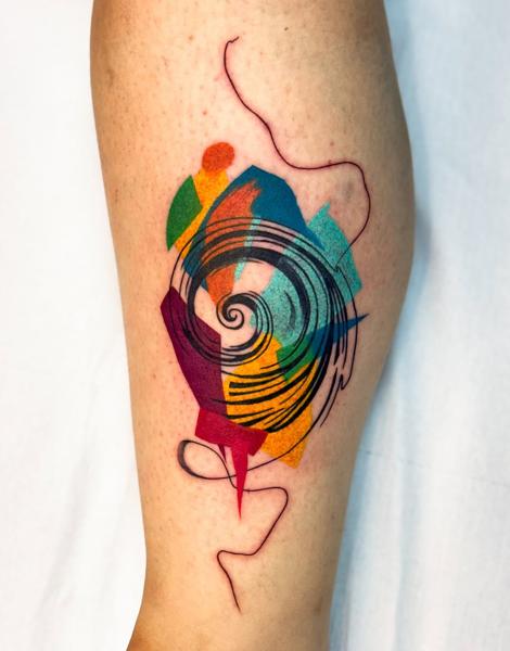 Abstract abstract spiral tattoo by @diotheod