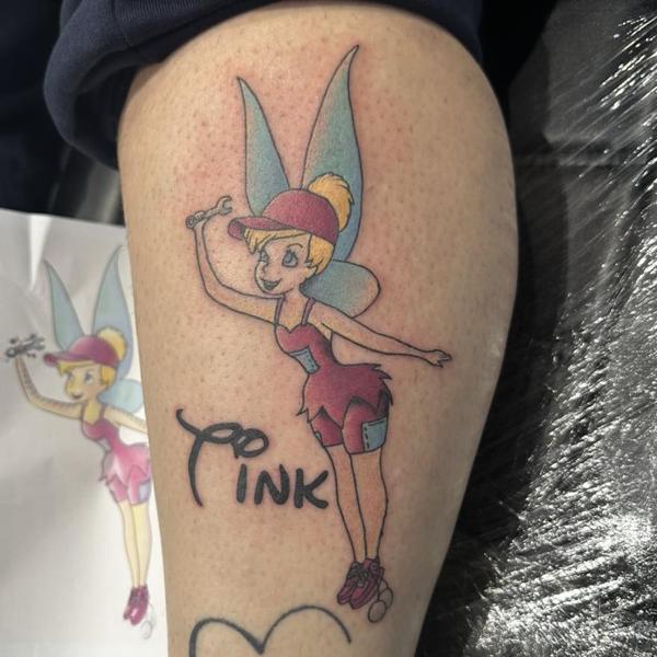 Cartoon fairy mechanic tattoo by @divineeyetattoo