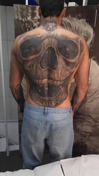 Realism skull tattoo by @dreamtattooathens