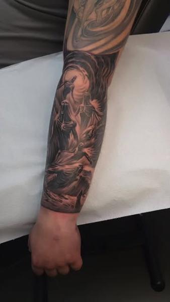 Realism grim reaper tattoo by @dreamtattooathens