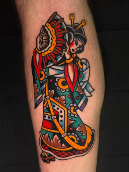 Traditional geisha tattoo by @dretattoo