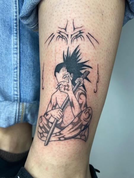Anime anime character tattoo by @electrabuzz._