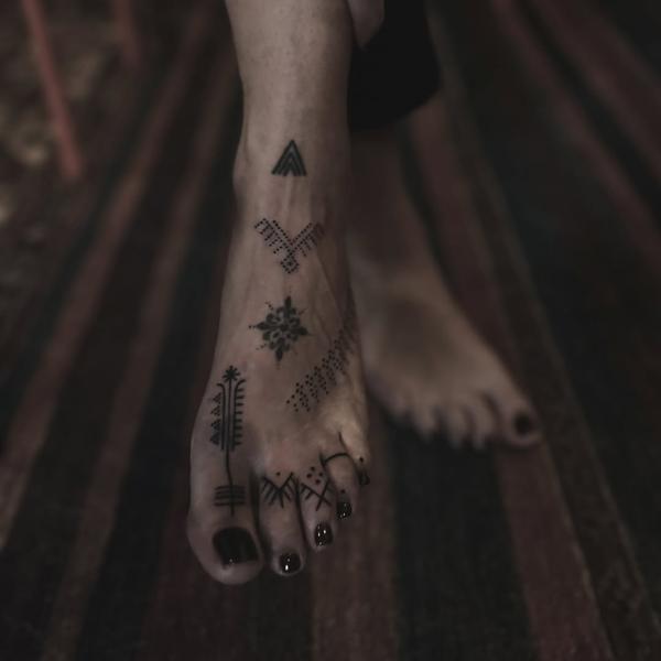 Tribal geometric pattern tattoo by @jelene_tattoo