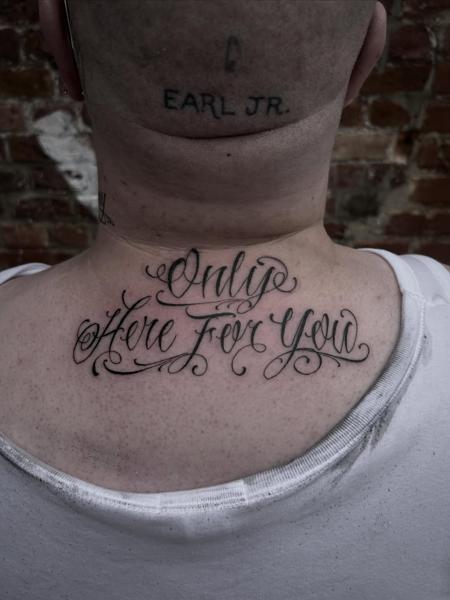 Lettering script lettering tattoo by @elliottlane