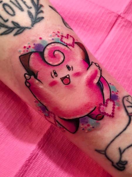 Anime clefairy pokemon tattoo by @emmaelizabethtattoo