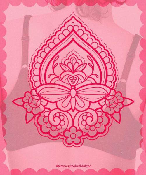 Ornamental ornamental butterfly tattoo by @emmaelizabethtattoo