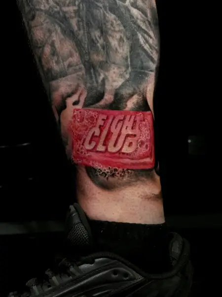 Realism fight club soap tattoo by @endrilazaj