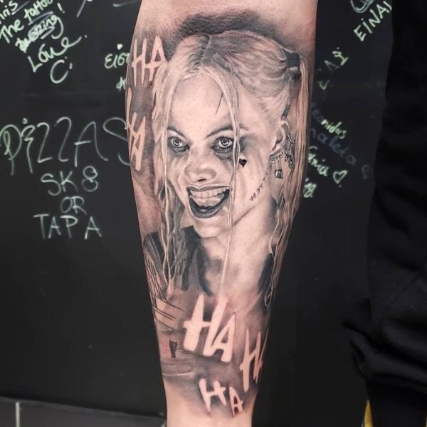 Realism creepy character tattoo by @enopolovina