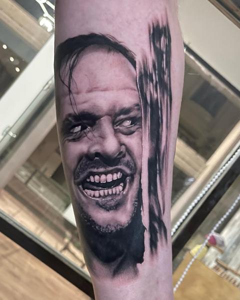 Realism horror portrait tattoo by @enopolovina