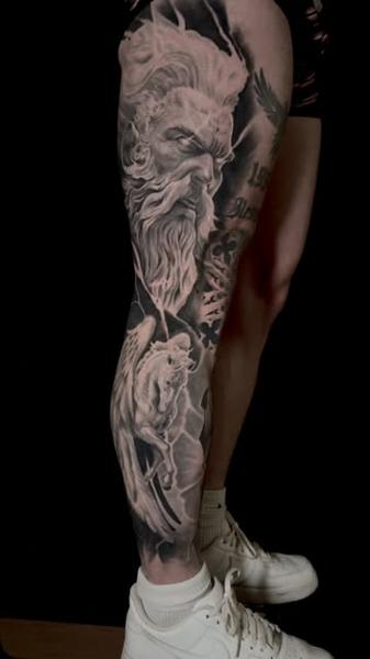 Realism mythical figure tattoo by @enopolovina