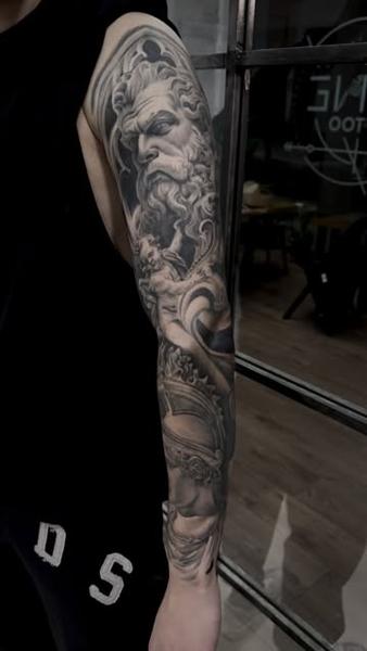 Realism greek god tattoo by @enopolovina