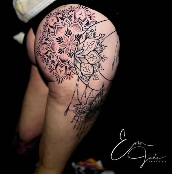 Ornamental mandala tattoo by @erinjadetattoos