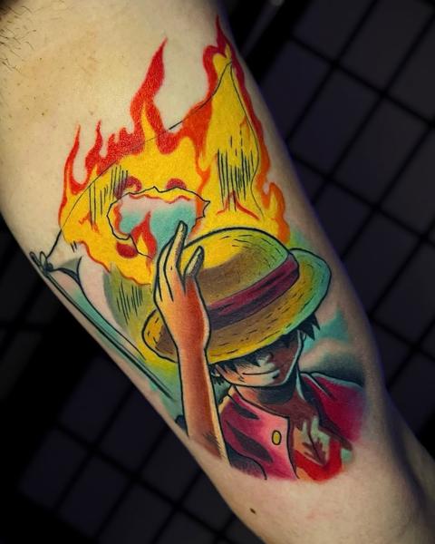 Anime anime character tattoo by @evanthiee