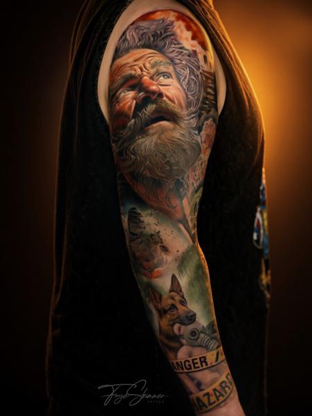 Realism realistic portrait tattoo by @fayeskinnertattoo