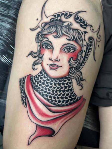 Neo-traditional neo-traditional woman tattoo by @billie_p_