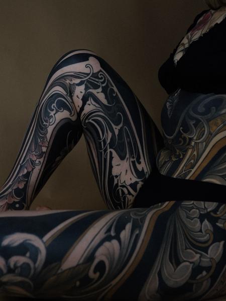 Ornamental ornamental design tattoo by @filouino