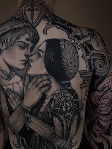 Realism romantic couple tattoo by @filouino