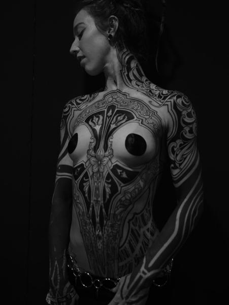 Blackwork ornamental design tattoo by @filouino