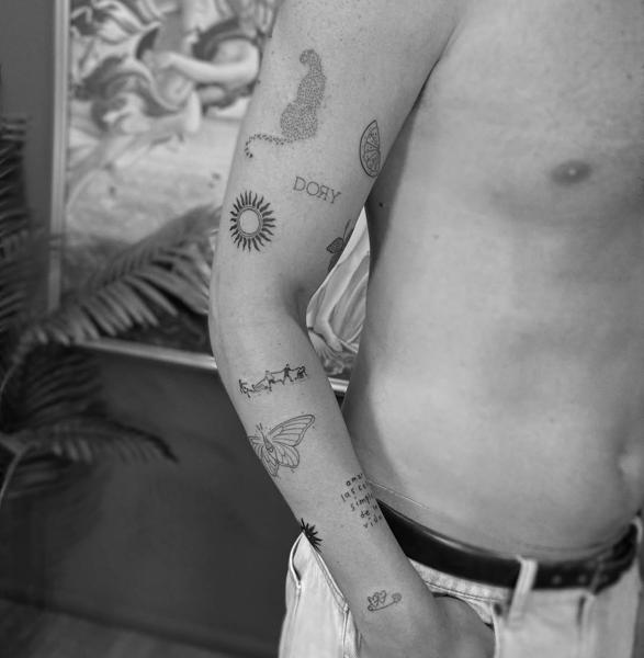 Fine line butterfly tattoo by @eevee.tattoo