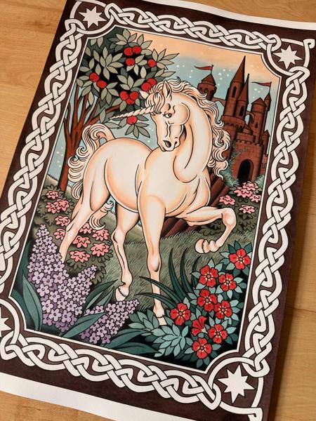 Neo-traditional fantasy mythical unicorn tattoo by @gemcartertattoo