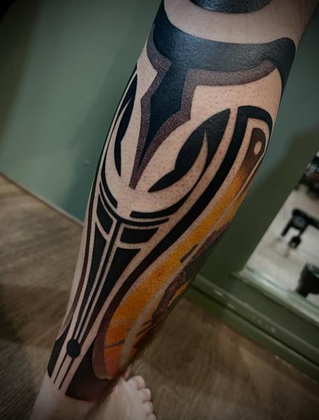Tribal tribal pattern tattoo by @gempintattoo