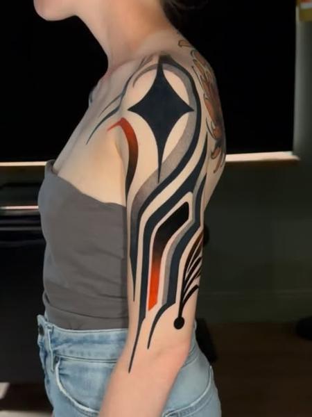Abstract abstract design tattoo by @gempintattoo