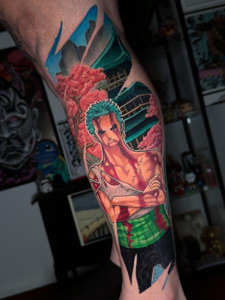 Anime anime character tattoo by @taish.one