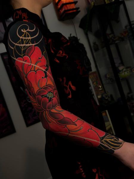 Japanese japanese floral tattoo by @taish.one