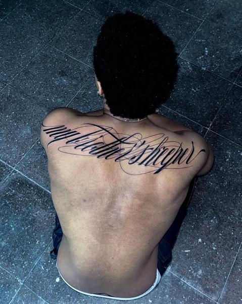 Lettering script lettering tattoo by @_kizal