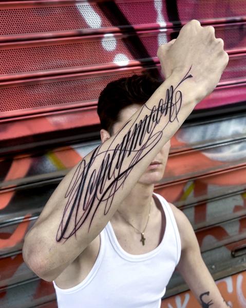 Lettering script lettering tattoo by @_kizal