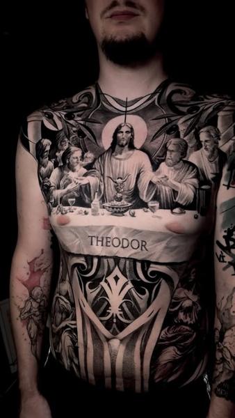 Realism last supper tattoo by @daskgeorge