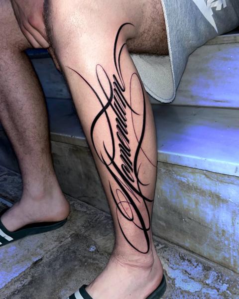 Lettering script lettering tattoo by @_kizal