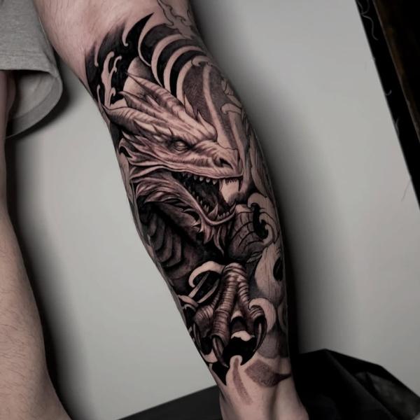 Realism dragon tattoo by @gekodivine