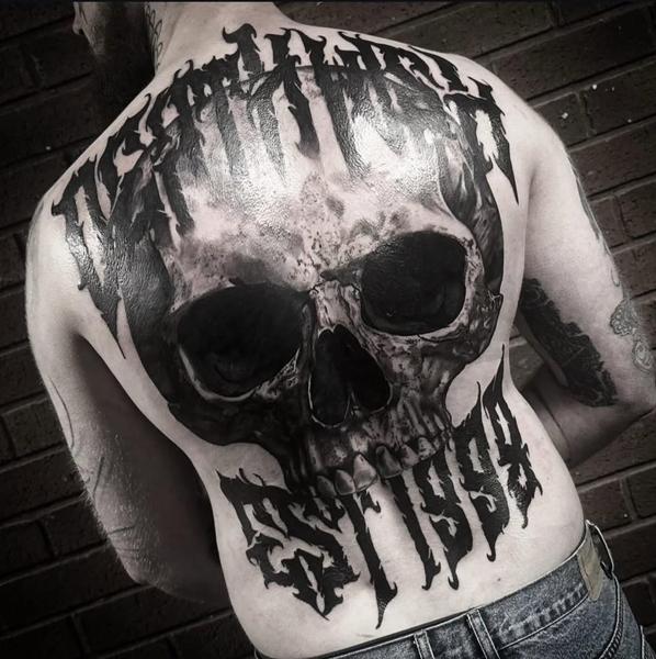 Realism realistic skull tattoo by @deadstuffanddots