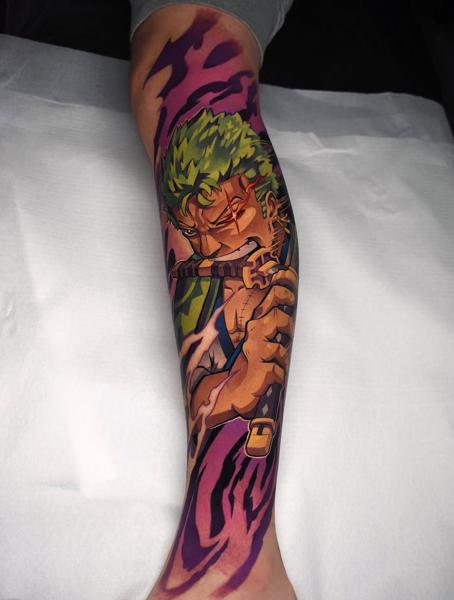 Anime anime character tattoo by @gerowave_tattoo