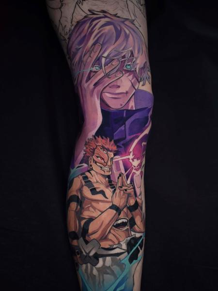Anime anime characters tattoo by @gerowave_tattoo